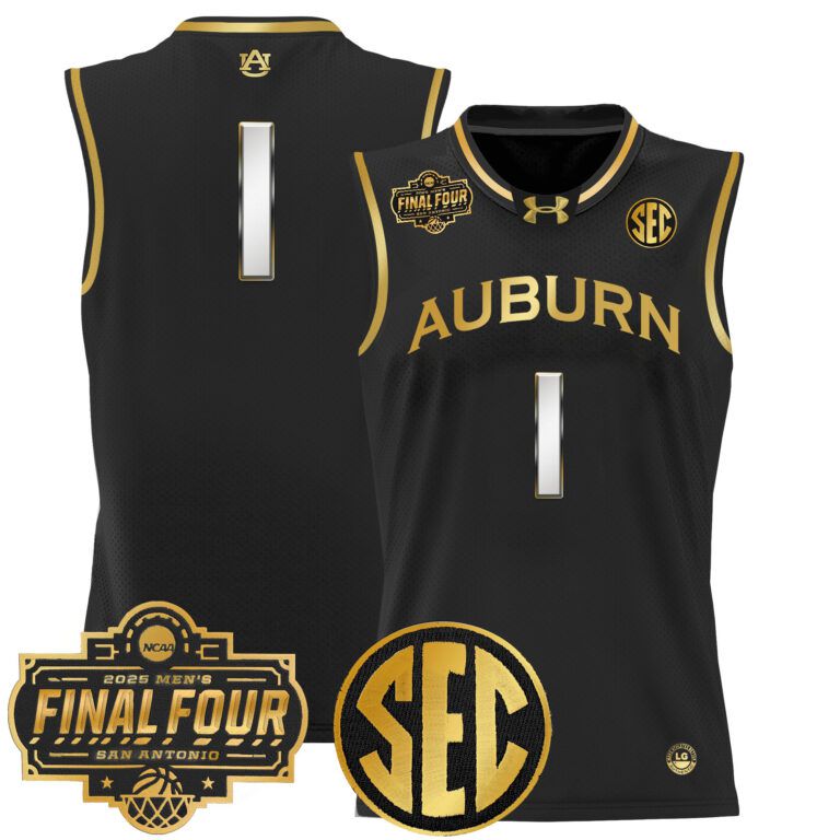 Men Auburn Tigers #1 black 2025 Final Four Patch Lightweight  NCAA Jersey